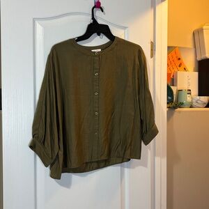 Allie Rose Olive Blouse Sz Large